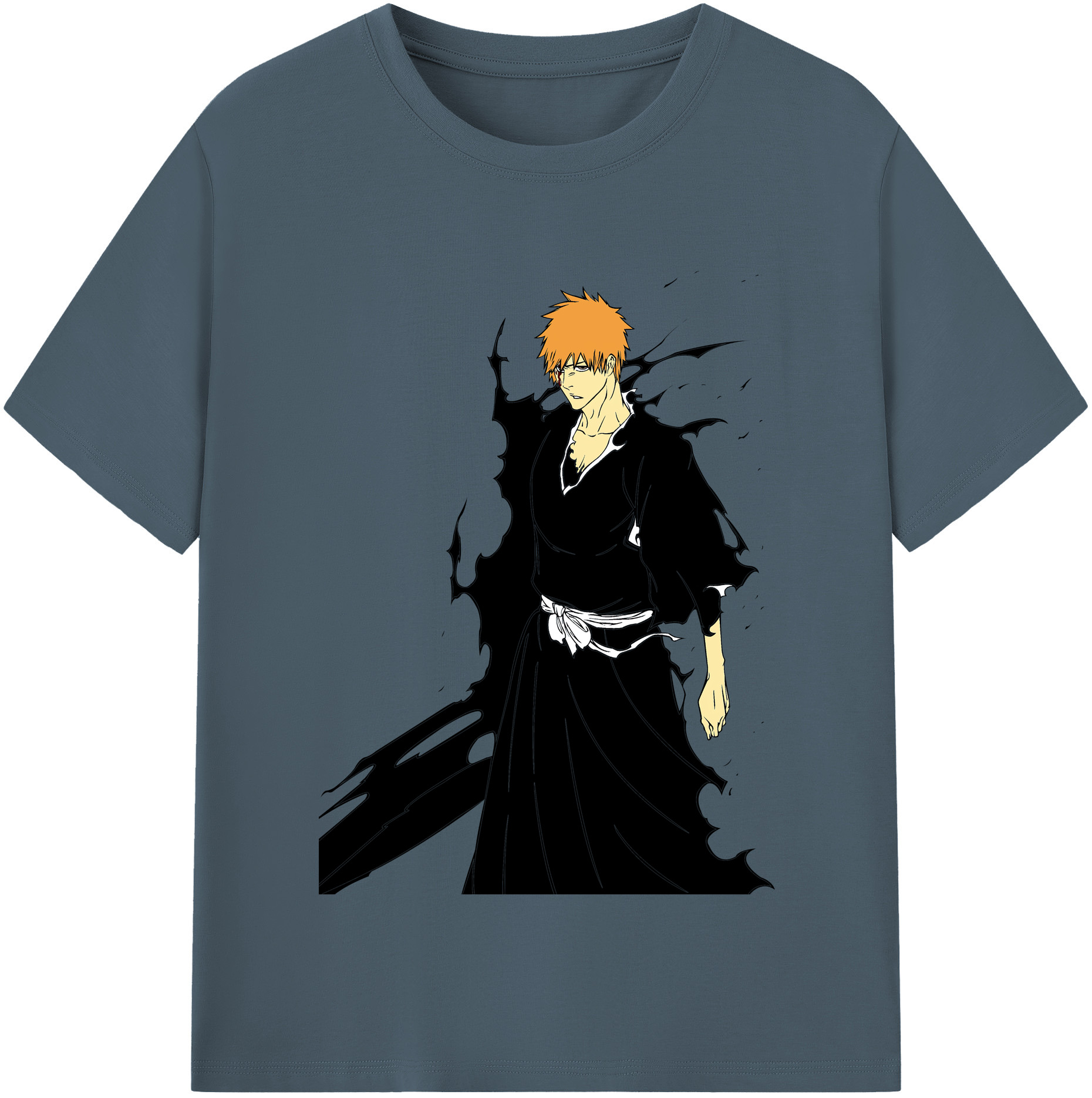 （画像用） ブリーチ 黒崎一護（くろさき いちご）BLEACH Kurosaki Ichigo 綿100％半袖Tシャツ（フロントプリント）